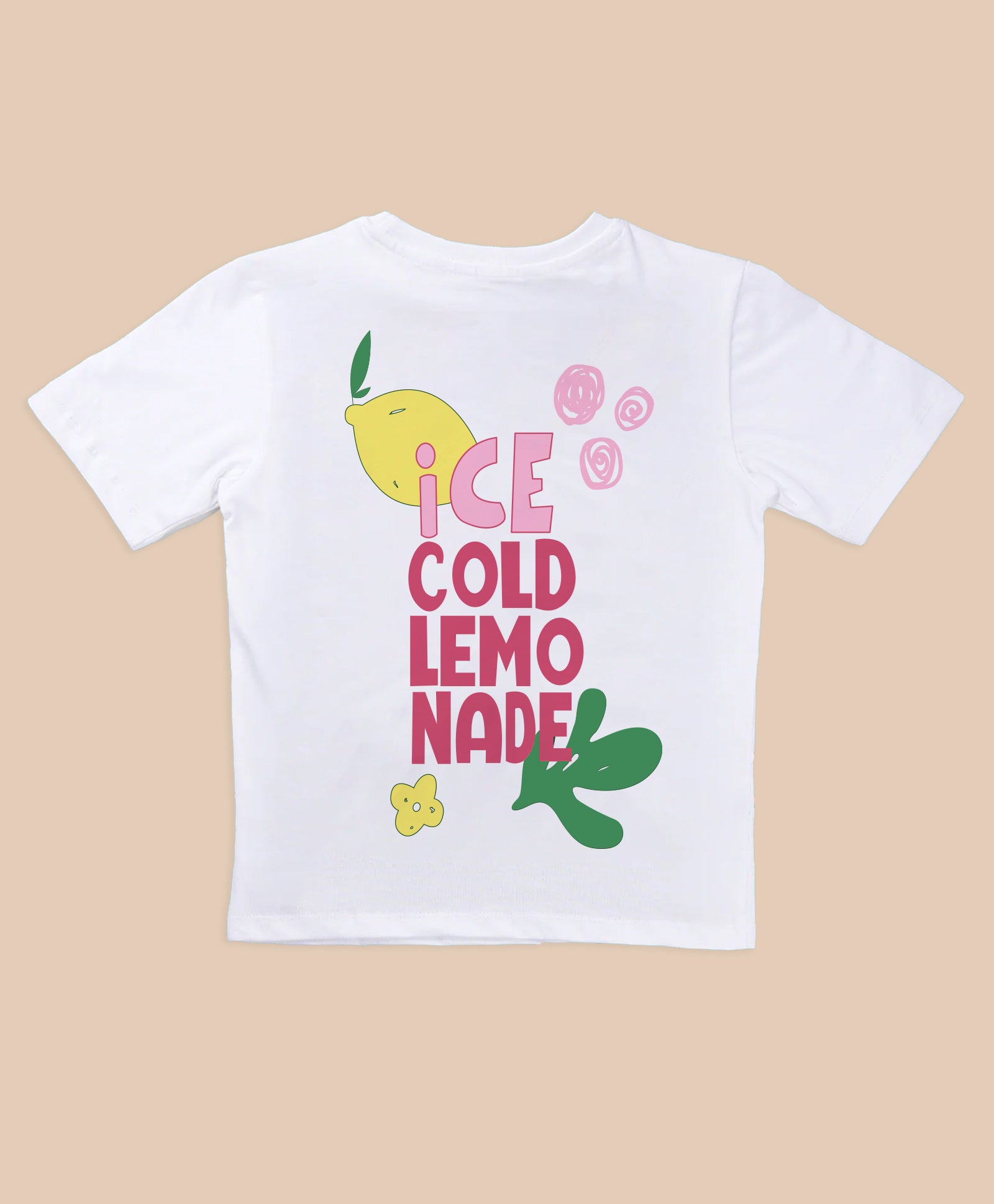 Kids Lemonade Back Print Half Sleeves Oversized T-shirt