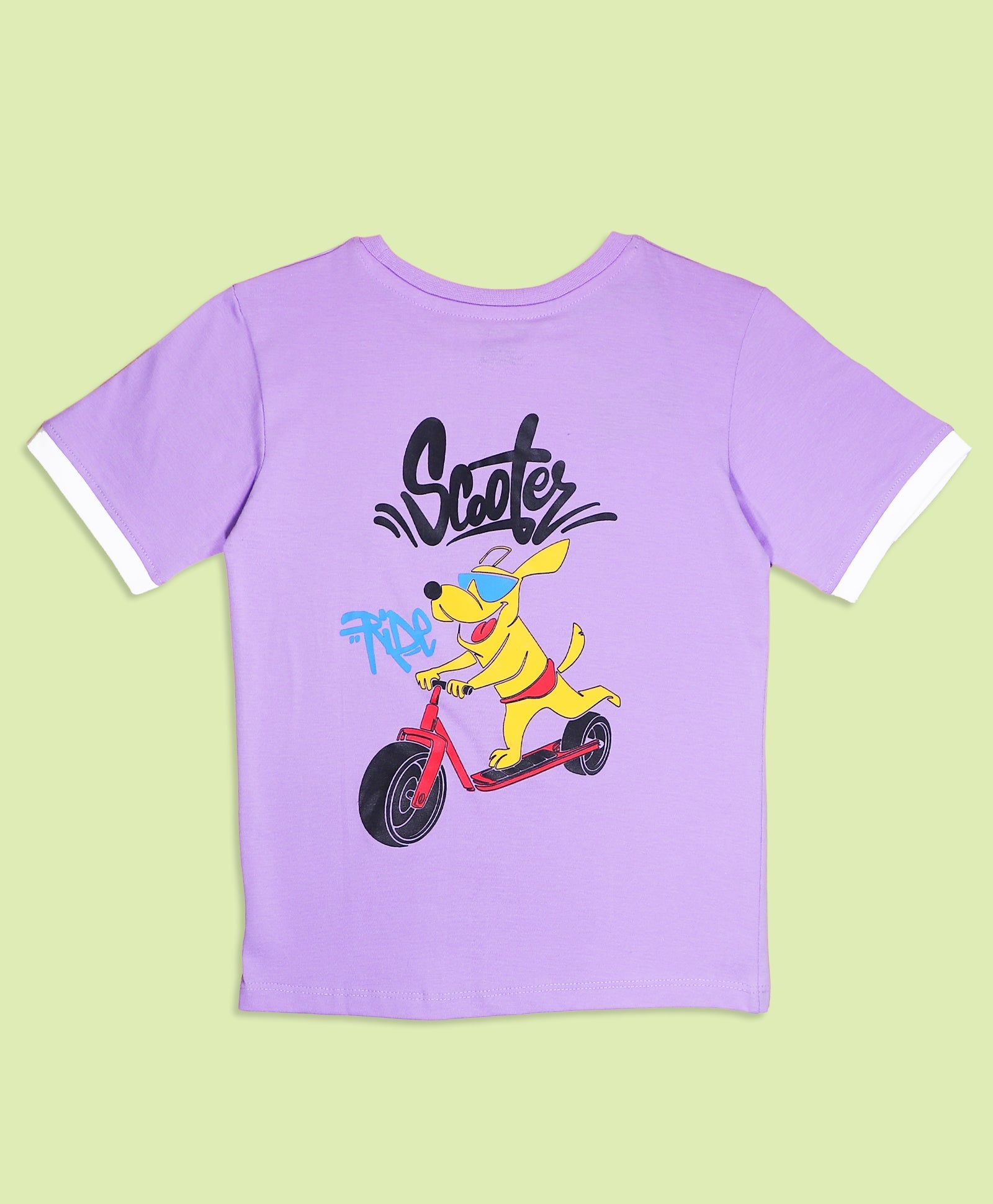 Kids Scooter Print Half Sleeves T-Shirt & Lounge Pants Set