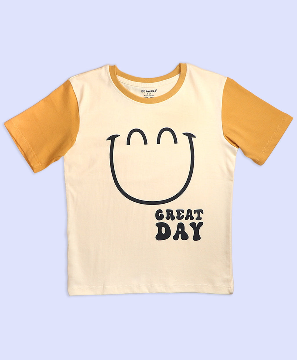 Kids Color Block Great Day Graphic Print Oversized T-Shirt & Shorts Set