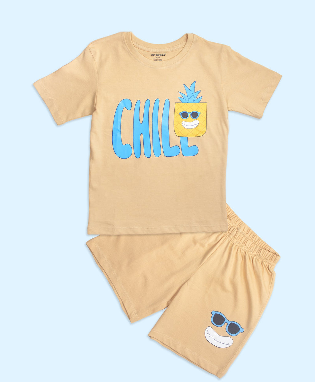 Kids Chill Graphic Print Oversized T-Shirt & Shorts Set