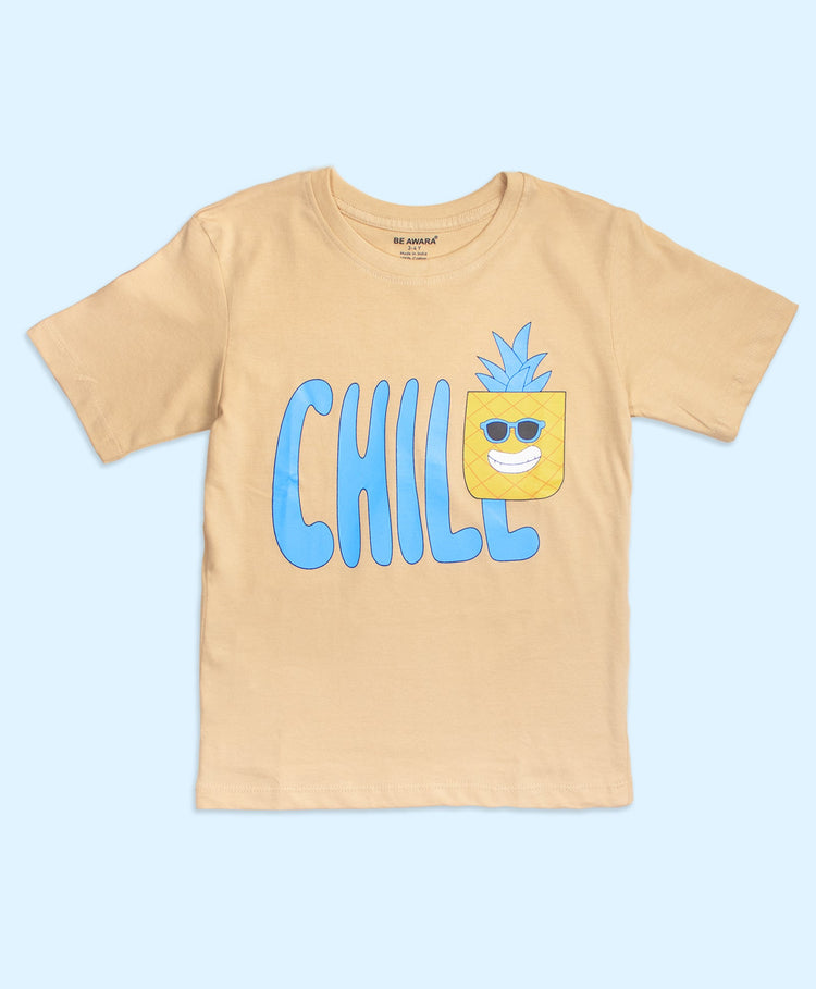 Kids Chill Graphic Print Oversized T-Shirt & Shorts Set