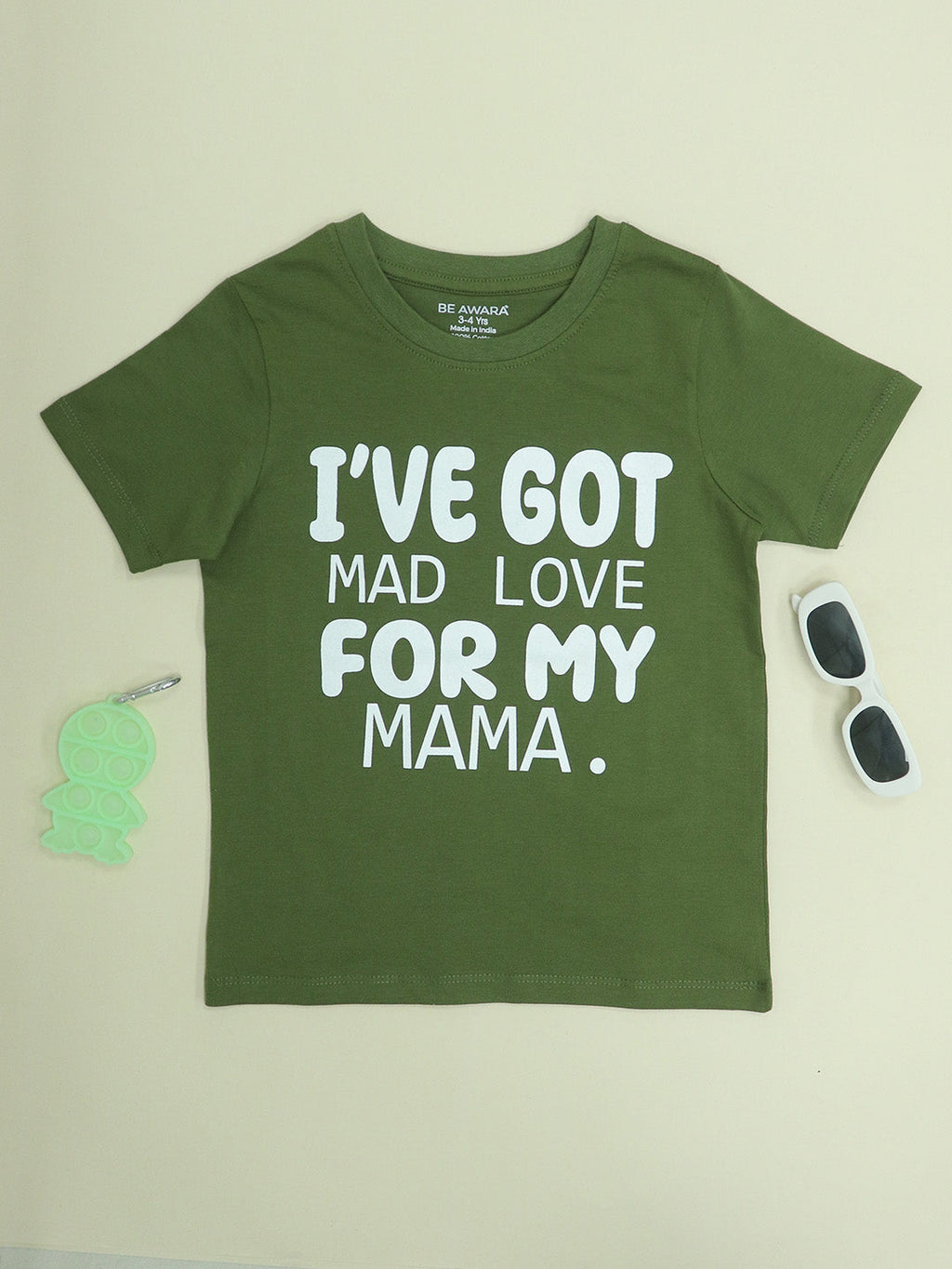 Mad Love For Mama Kids Half Sleeves Round Neck T- Shirt