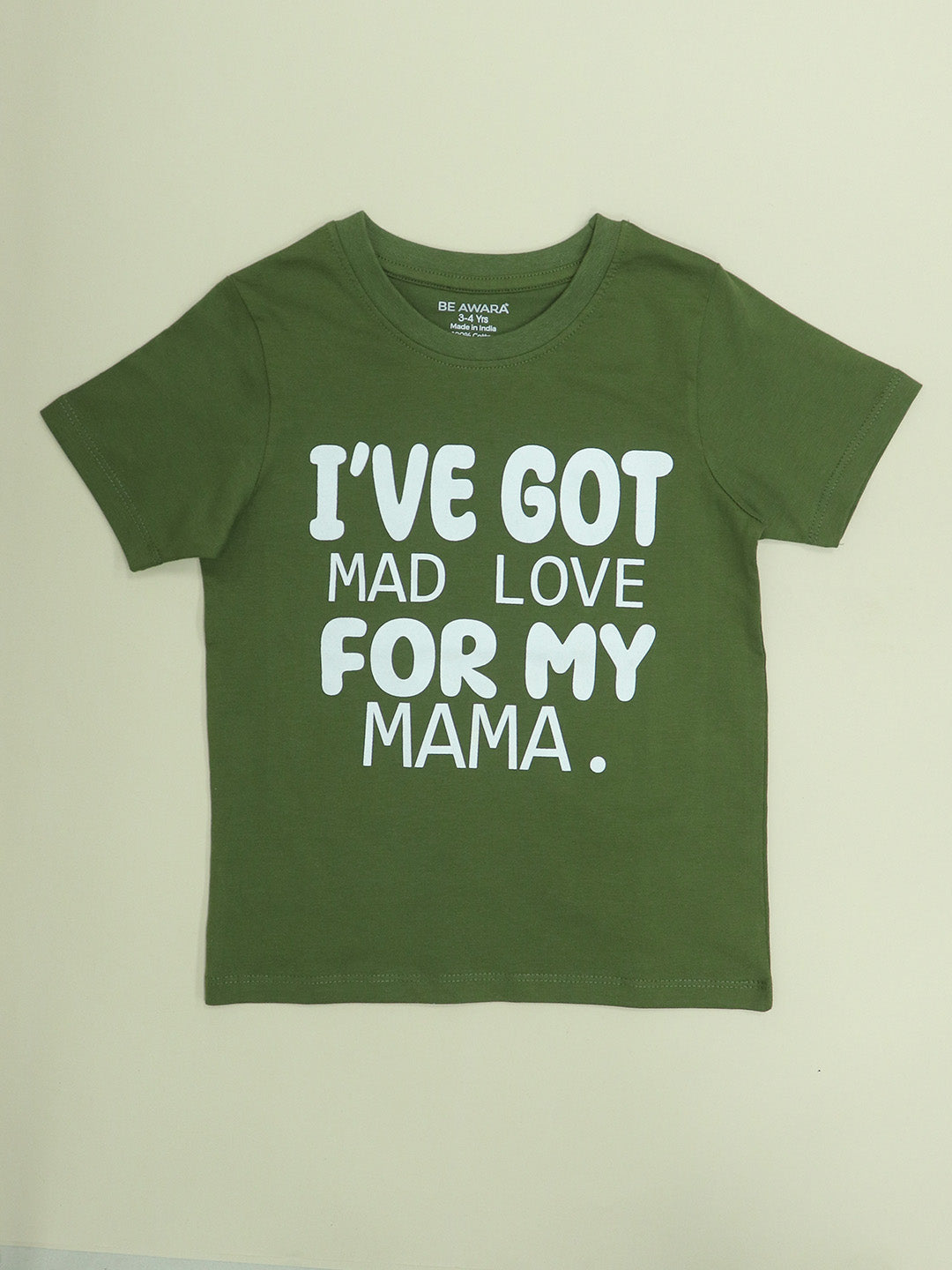 Mad Love For Mama Kids Half Sleeves Round Neck T- Shirt
