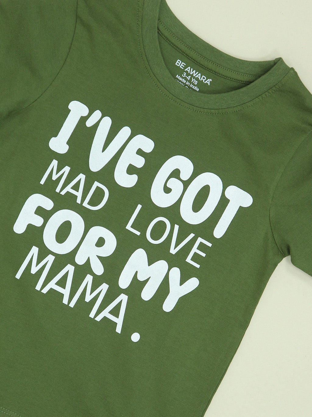Mad Love For Mama Kids Half Sleeves Round Neck T- Shirt