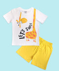 Kids Let’s Smile Graphic Print Half Sleeves T-Shirt & Shorts Set