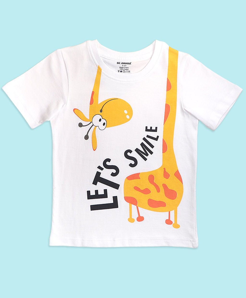 Kids Let’s Smile Graphic Print Half Sleeves T-Shirt & Shorts Set