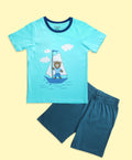Kids Tiny Captain Graphic Print Half Sleeves T-Shirt & Shorts Set
