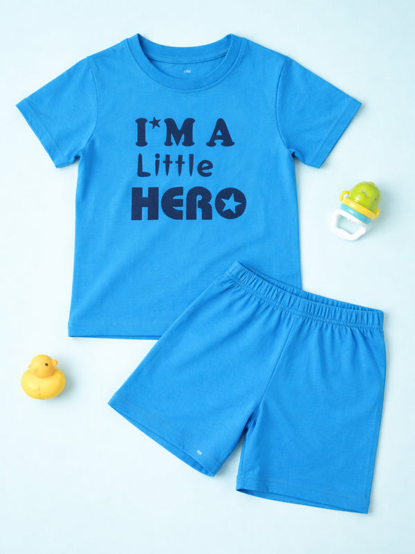 Kids Printed Half Sleeves T-Shirt & Shorts Set