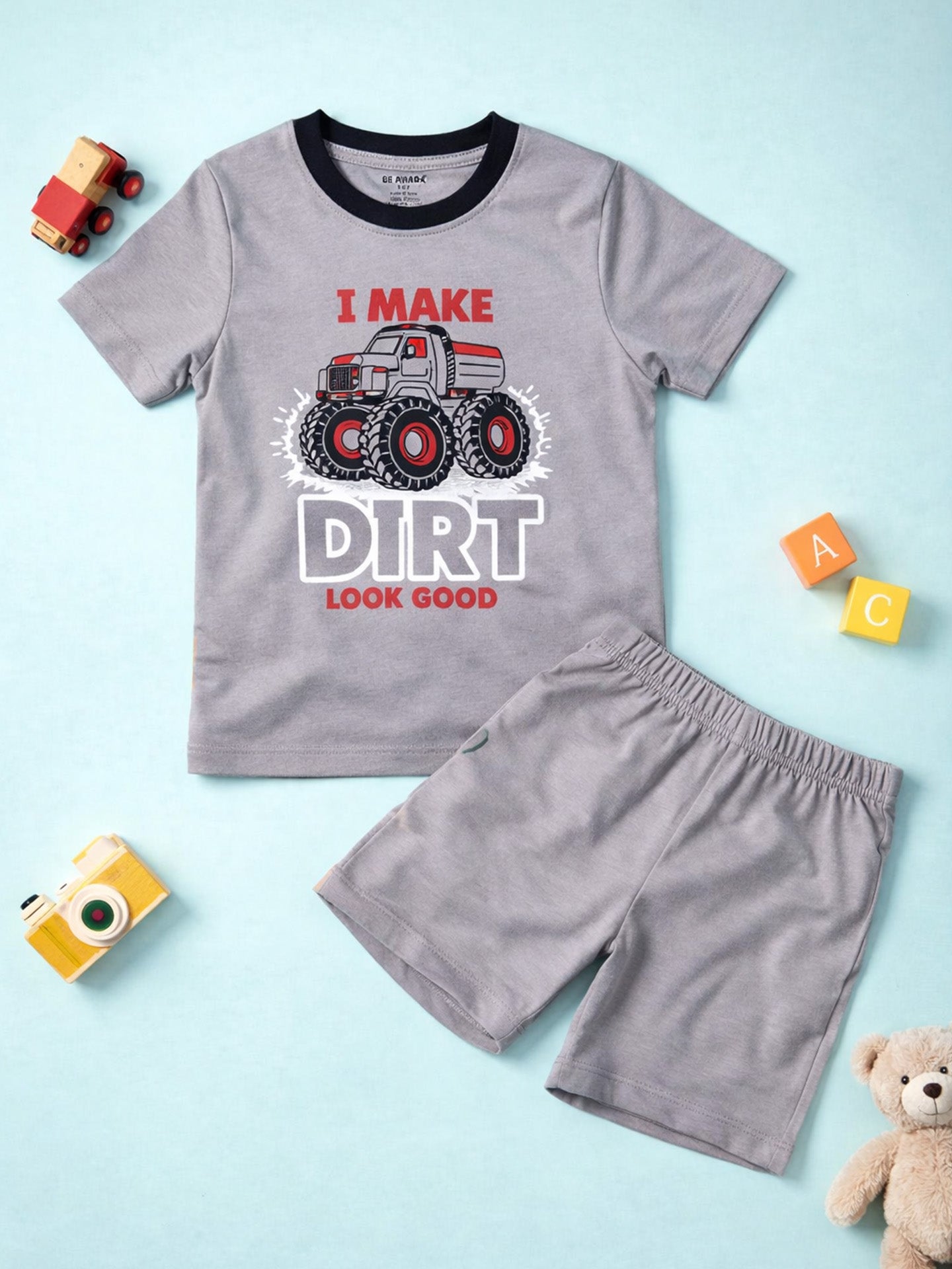 Kids Printed Half Sleeves T-Shirt & Shorts Set