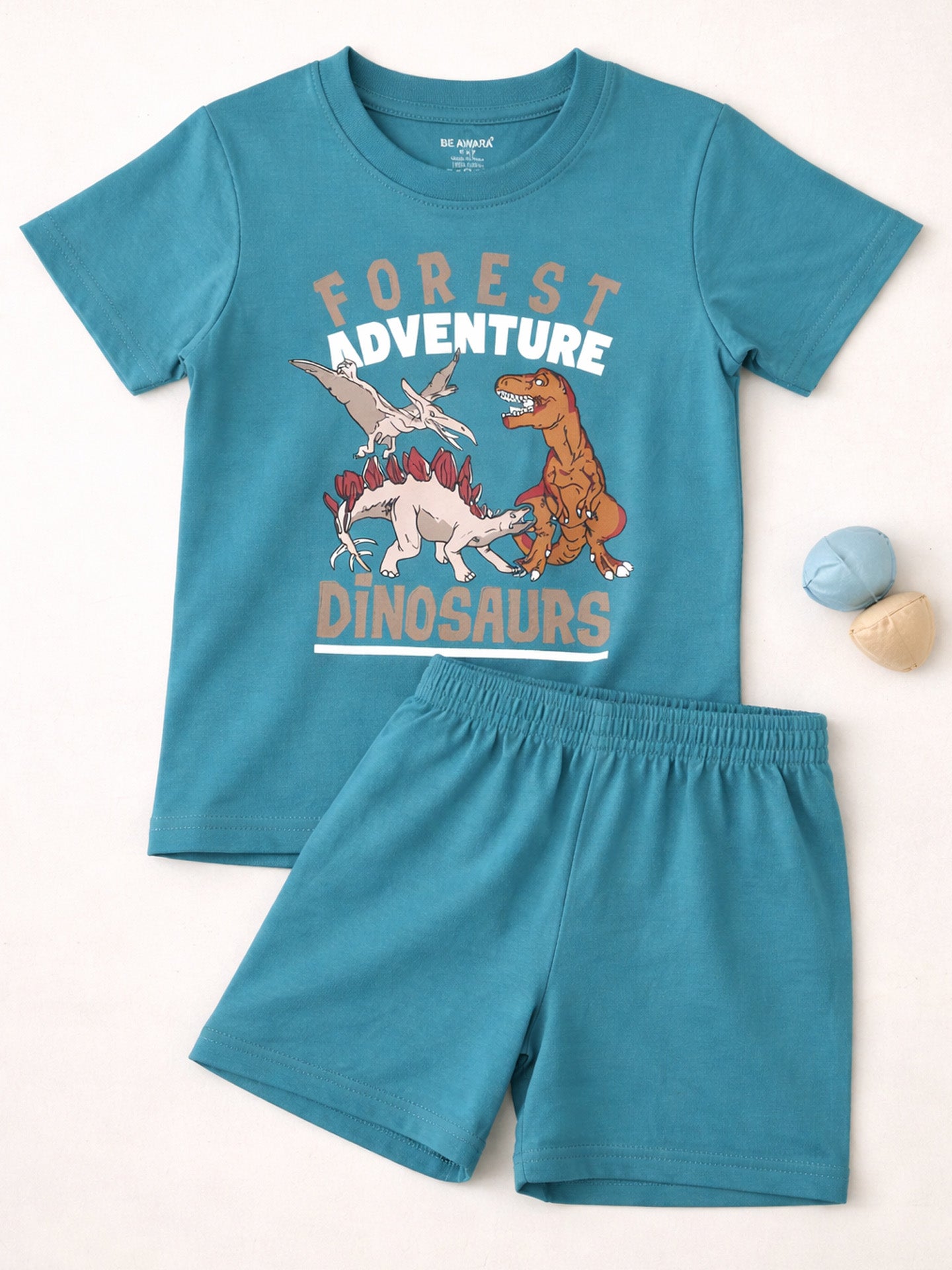 Kids Printed Half Sleeves T-Shirt & Shorts Set