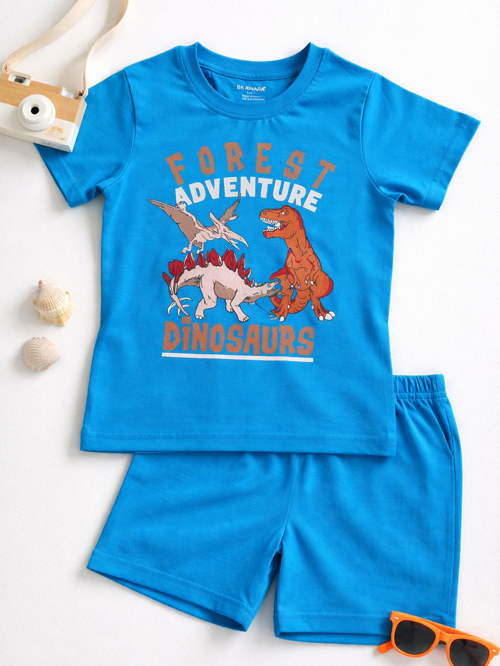 Kids Printed Half Sleeves T-Shirt & Shorts Set