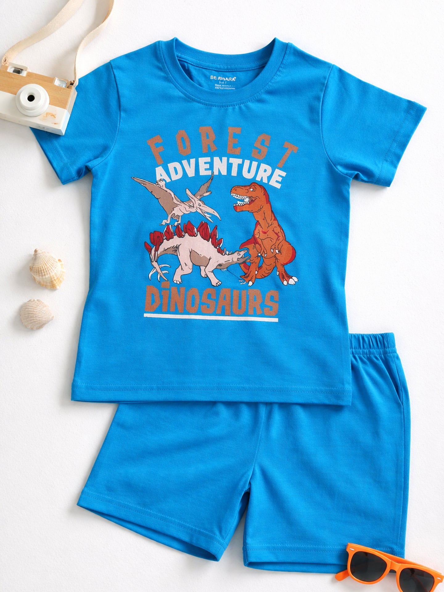 Kids Printed Half Sleeves T-Shirt & Shorts Set