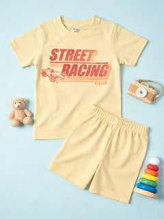 Kids Printed Half Sleeves T-Shirt & Shorts Set