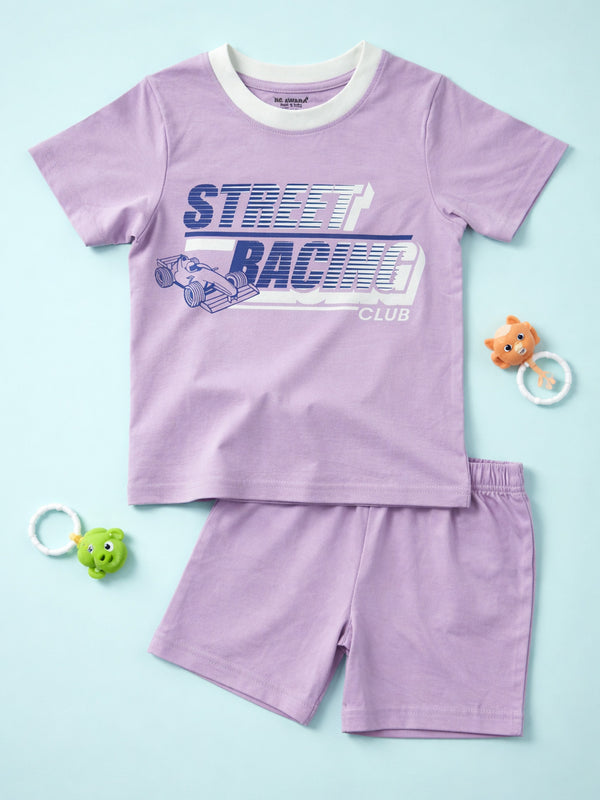 Kids Printed Half Sleeves T-Shirt & Shorts Set