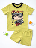 Kids Printed Half Sleeves T-Shirt & Shorts Set