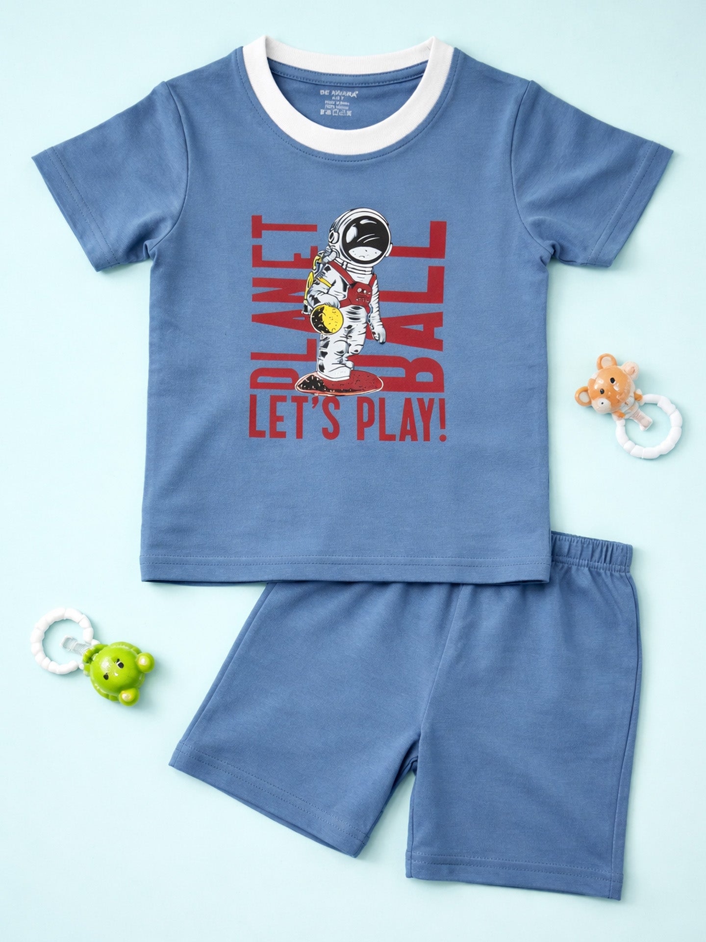 Kids Printed Half Sleeves T-Shirt & Shorts Set