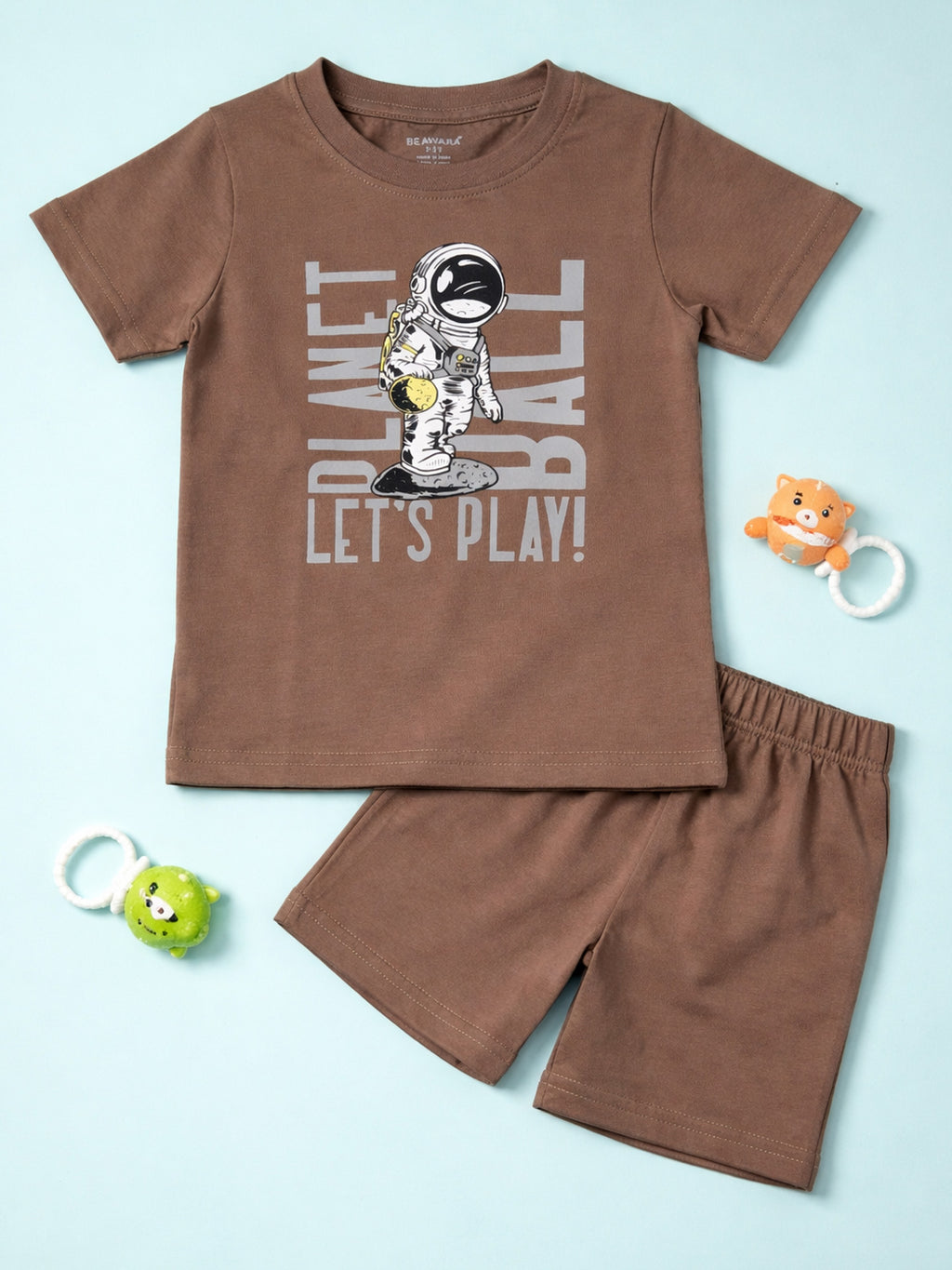 Kids Printed Half Sleeves T-Shirt & Shorts Set