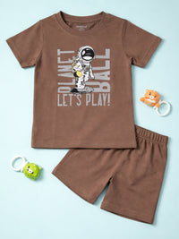 Kids Printed Half Sleeves T-Shirt & Shorts Set