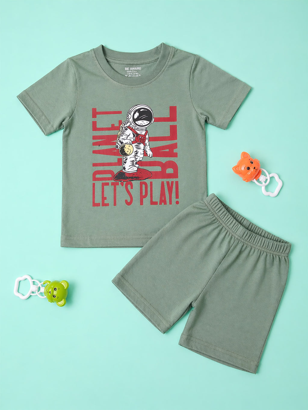 Kids Printed Half Sleeves T-Shirt & Shorts Set