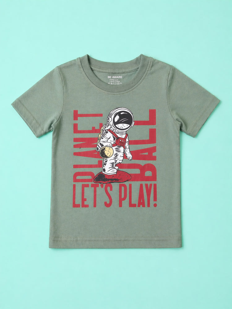 Kids Printed Half Sleeves T-Shirt & Shorts Set