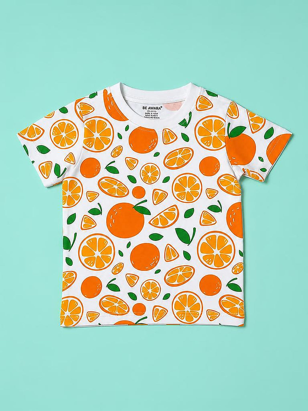 Orange Pattern T-Shirt & Shorts Set