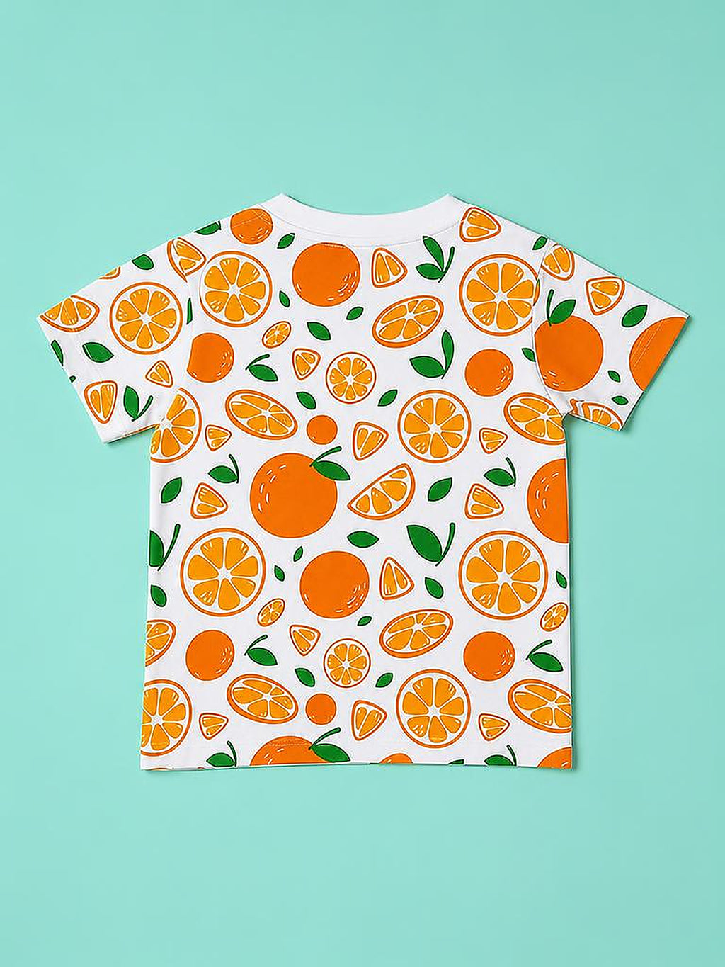 Orange Pattern T-Shirt & Shorts Set