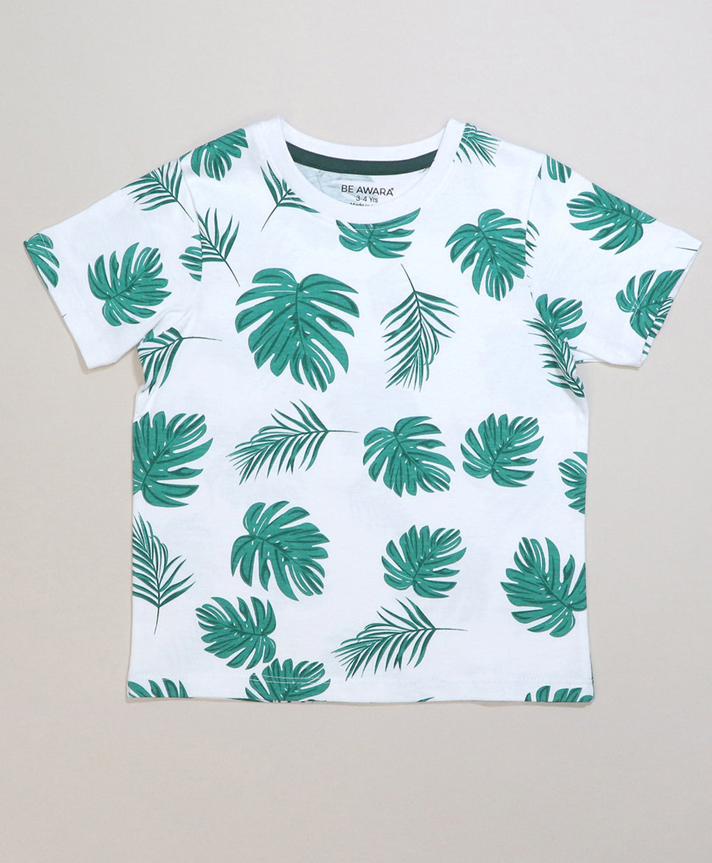 Green Leaf's Print Half Sleeves T-Shirt & Shorts Set