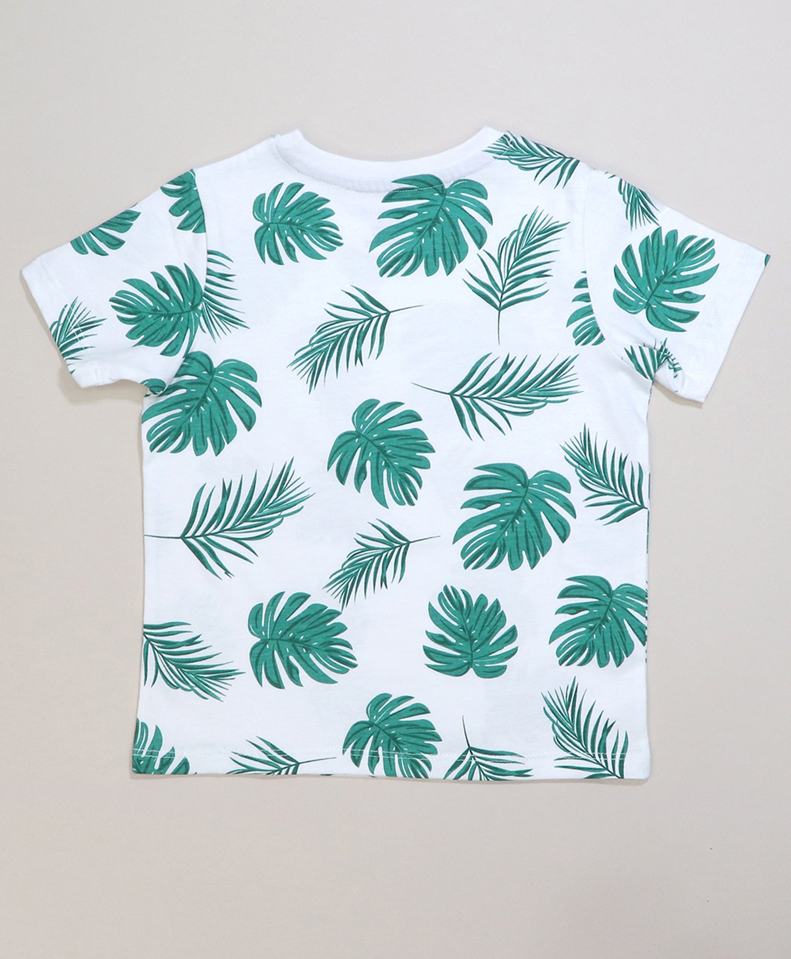 Green Leaf's Print Half Sleeves T-Shirt & Shorts Set