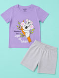 Kids Unisex Jigar Ka Tukda Graphic Print T-Shirt & Shorts Set