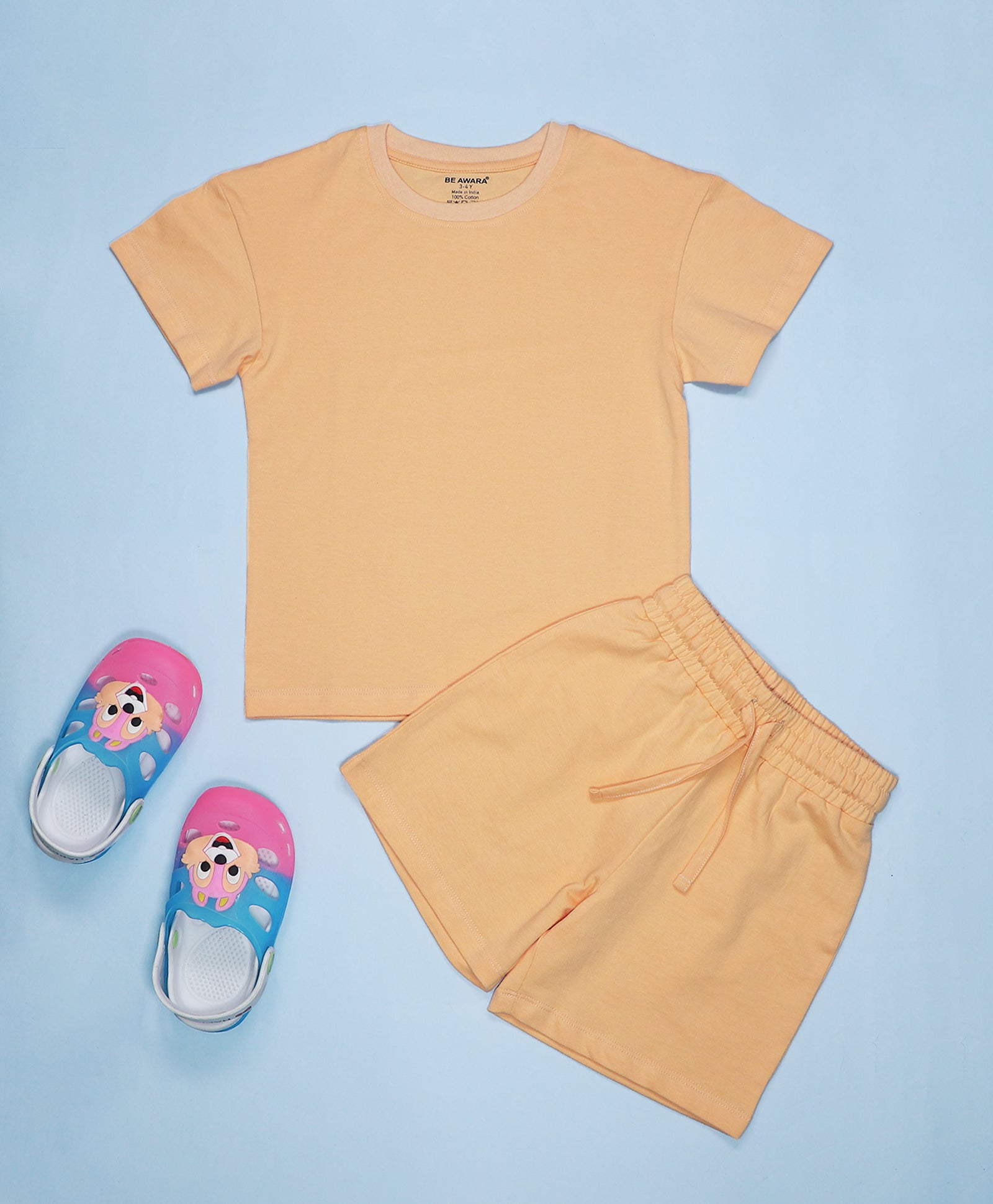 Peach Fuzz Drop Shoulder T-Shirt & Shorts Set