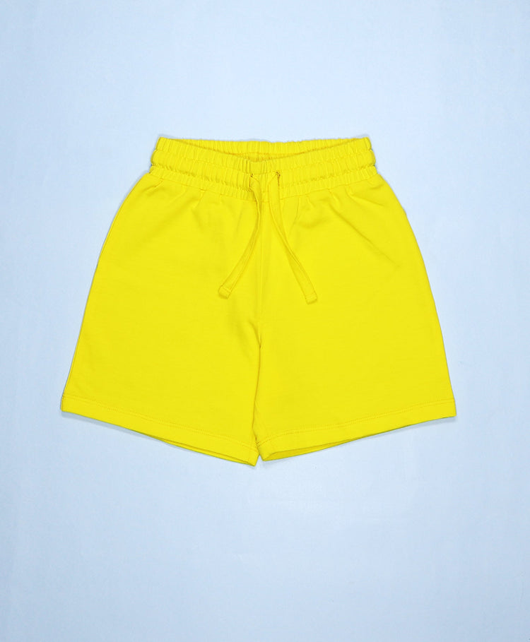 Illuminating Yellow Drop Shoulder T-Shirt & Shorts Set